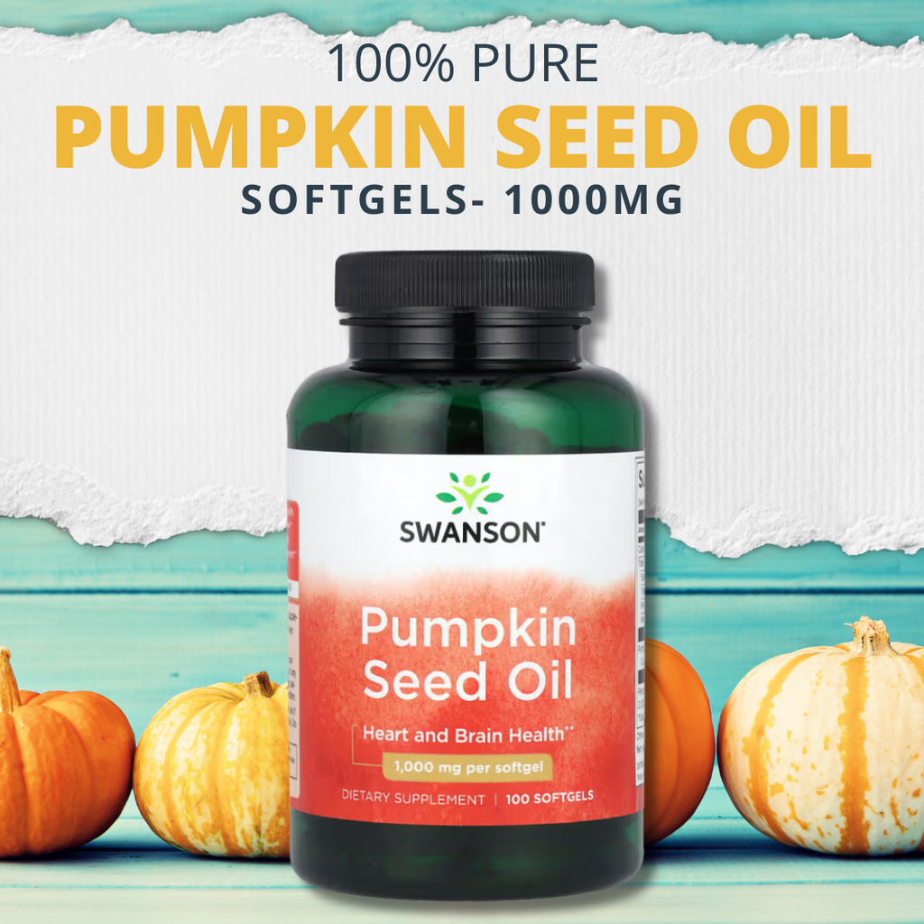  Pumpkin Seed Oil Capsules 1000mg- 100% Pure   Once Daily Supplement- 100 Softgels  SWANSON, Pumpkin Seed Oil, 1000 mg, 100 Softgels Buy online Australia