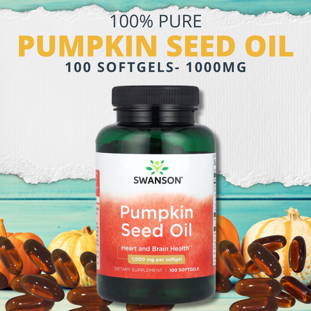  Pumpkin Seed Oil Capsules 1000mg- 100% Pure   Once Daily Supplement- 100 Softgels  SWANSON, Pumpkin Seed Oil, 1000 mg, 100 Softgels Buy online Australia