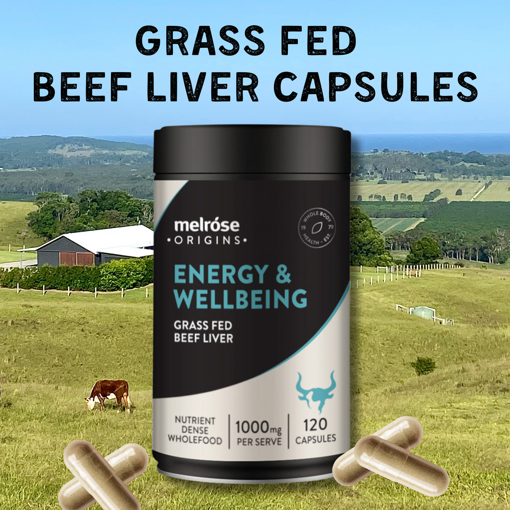Grass Fed Beef Liver &nbsp;capsules 1000mg 120 capsules Melrose Origins Energy and Wellbeing&nbsp;