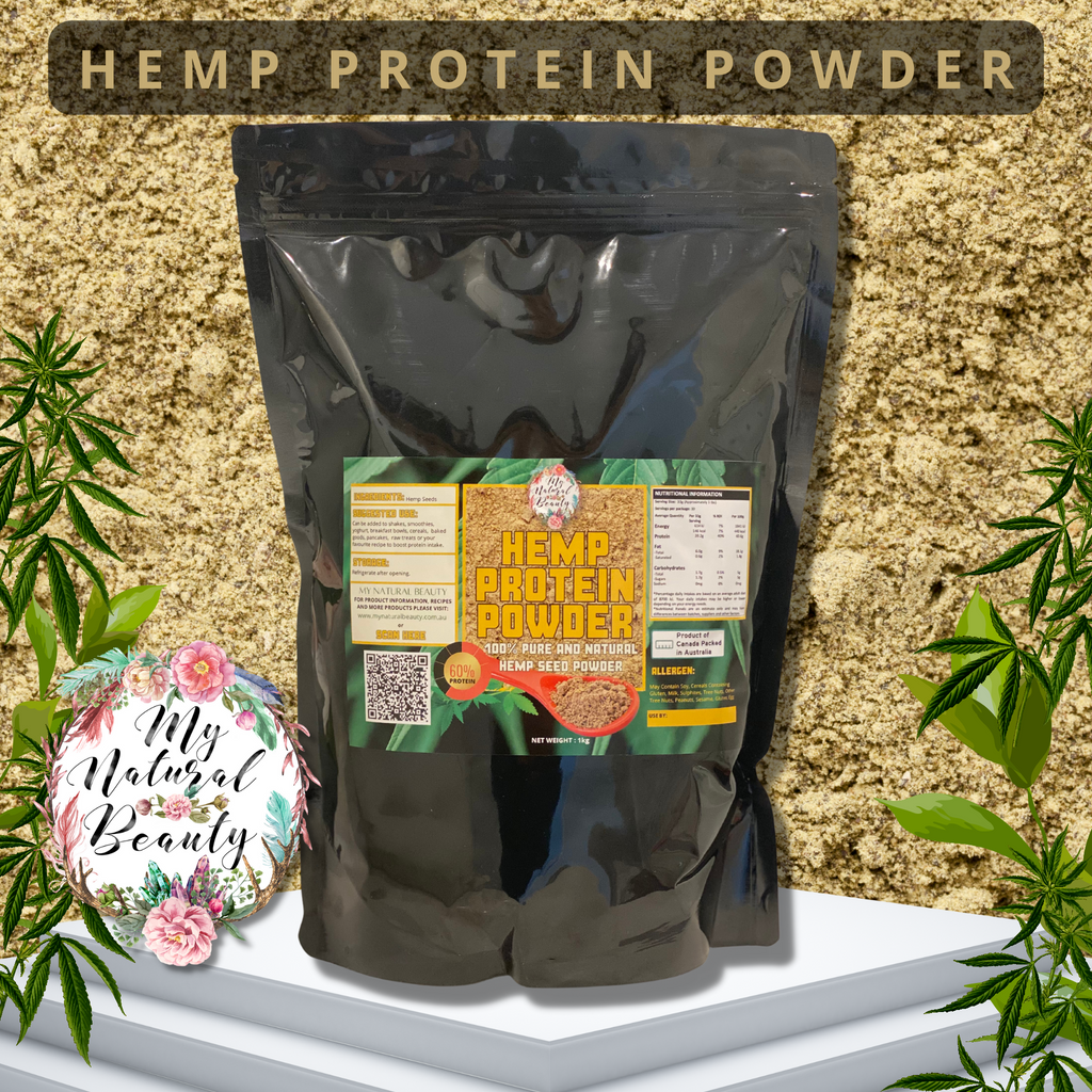 HEMP PROTEIN POWDER- 1kg       100% Pure and Natural Hemp Seed Powder 1kg- a superior plant-based natural protein.   Introducing our 100% all natural Hemp Seed Powder! Made from 100% Pure Hemp Seeds. Nothing else added!   This is perfect as a protein alternative and as a food integrator. This easy to consume alternative has all the same benefits as conventional hemp seed, but in a convenient powder form!