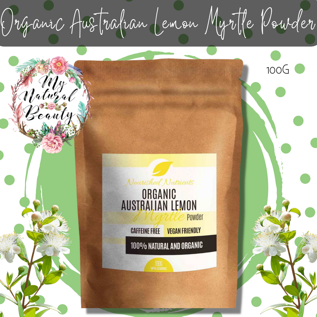 Lemon Myrtle Powder- 100g  AUSTRALIAN- ORGANICALLY GROWN  Nourished Nutrients    Organic Australian Lemon Myrtle Powder- 100g   CAFFEINE FREE- VEGAN FRIENDLY 100% Natural and Organic