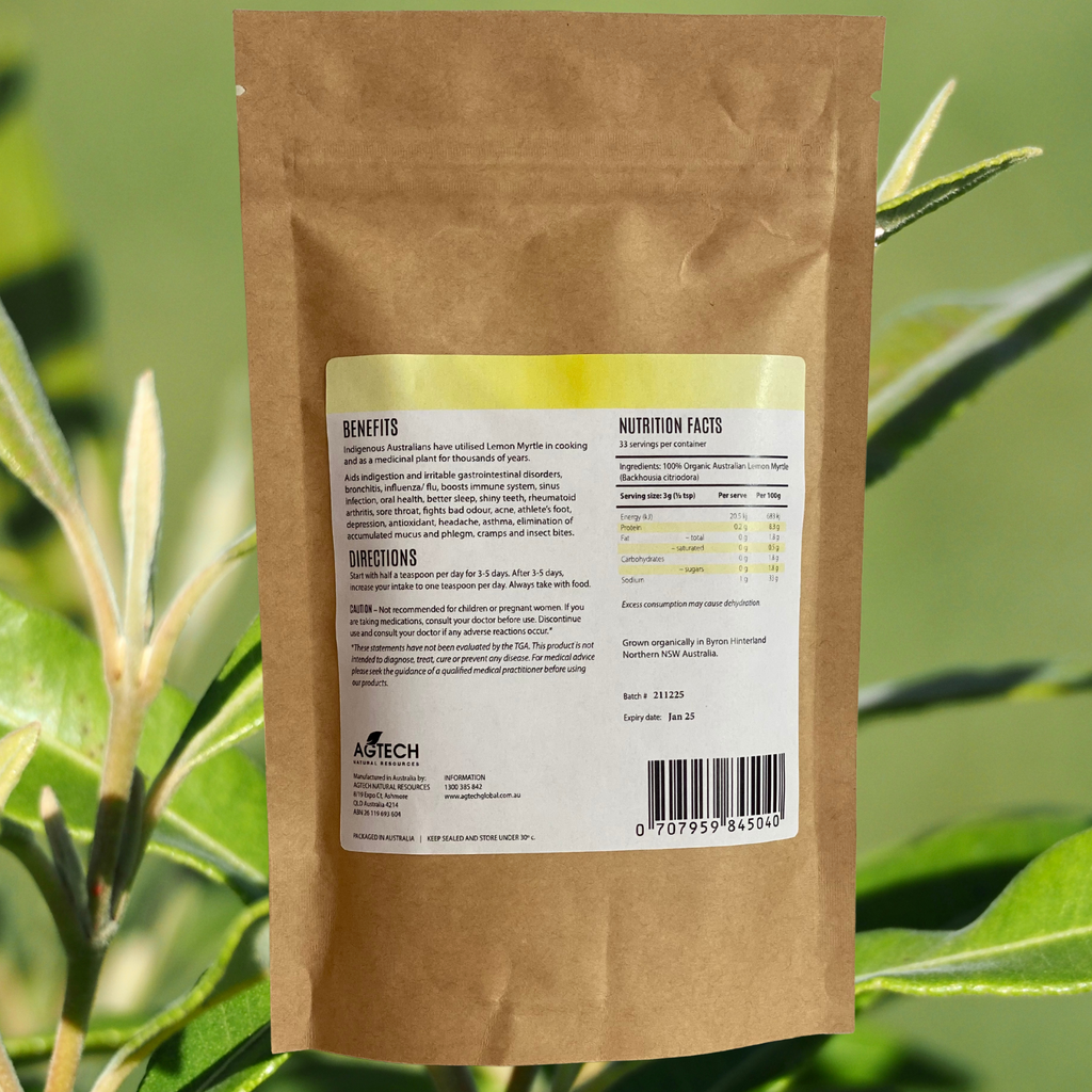 Organic Australian Lemon Myrtle Powder- 100g