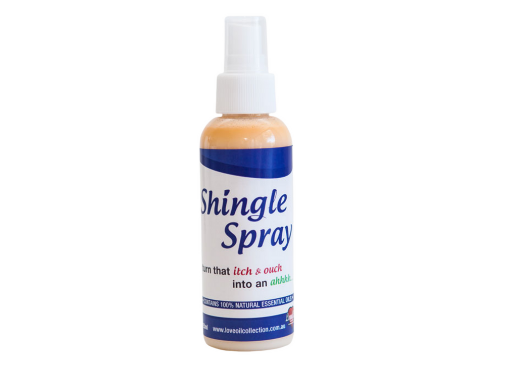   DESCRIPTION: The spray contains a combination of essential oils including Clove, Wintergreen and Capsicum. Turn that ouch and itch into an ahhhh….. using our all natural spray.  Easy to apply and can be used as often as you need it.  The spray contains a combination of essential oils including Clove, Wintergreen and Capsicum. Shingle Spray